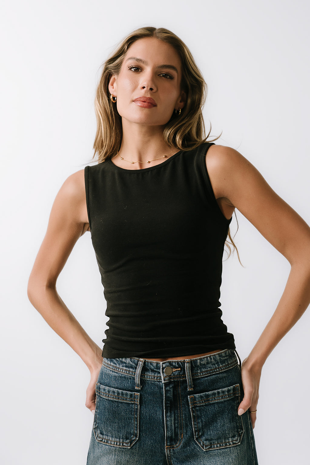 Alder Fitted Tank in Black