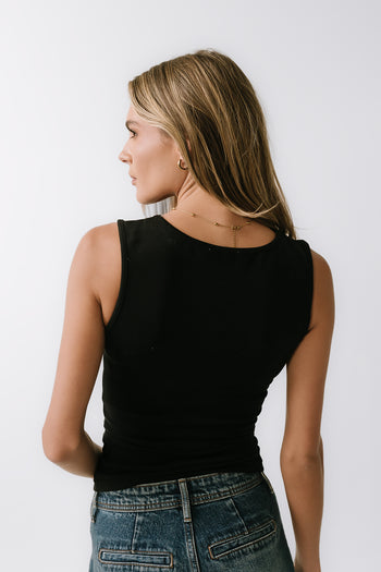 Alder Fitted Tank in Black