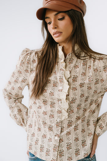Markel Lace Trim Blouse - FINAL SALE