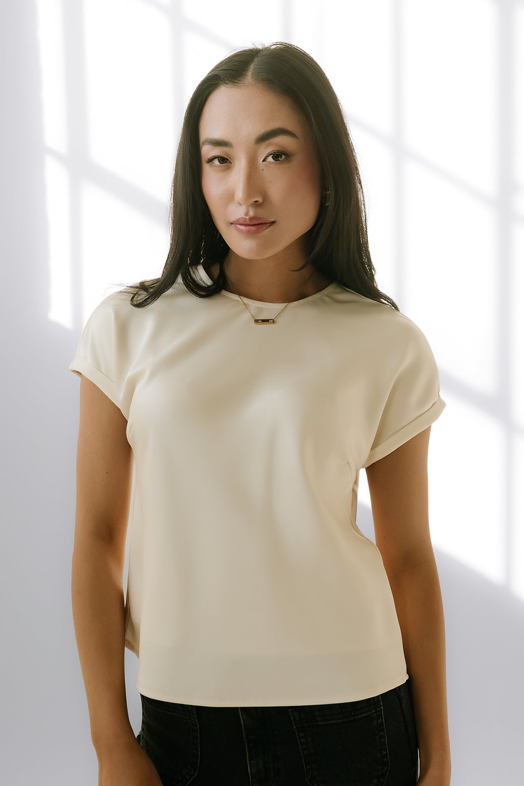 Marvin Satin Blouse in Cream - FINAL SALE