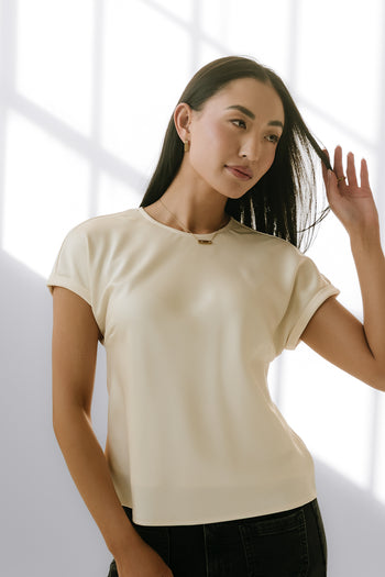 Marvin Satin Blouse in Cream - FINAL SALE