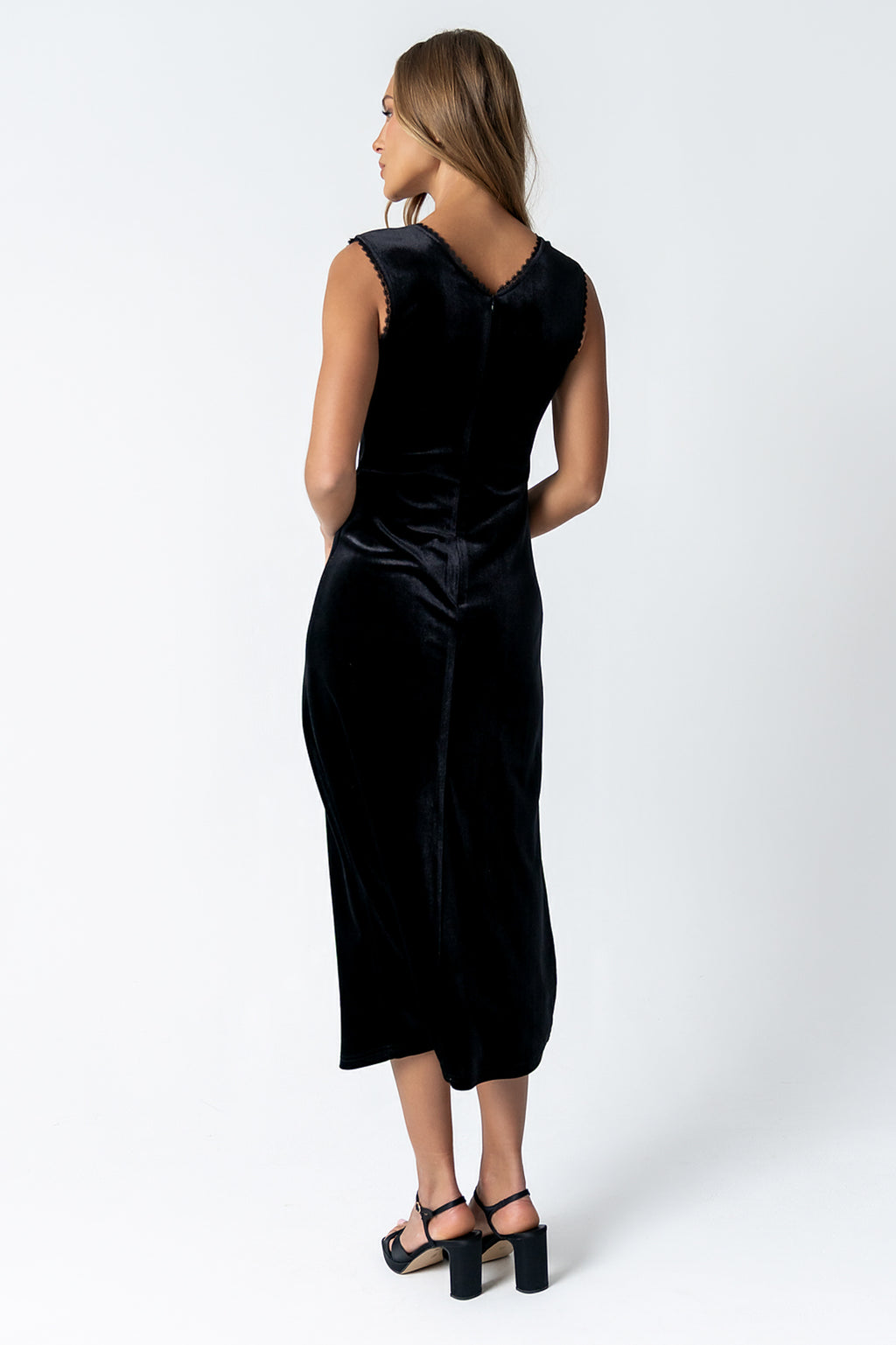 Kalani Velvet Maxi Dress in Black - FINAL SALE