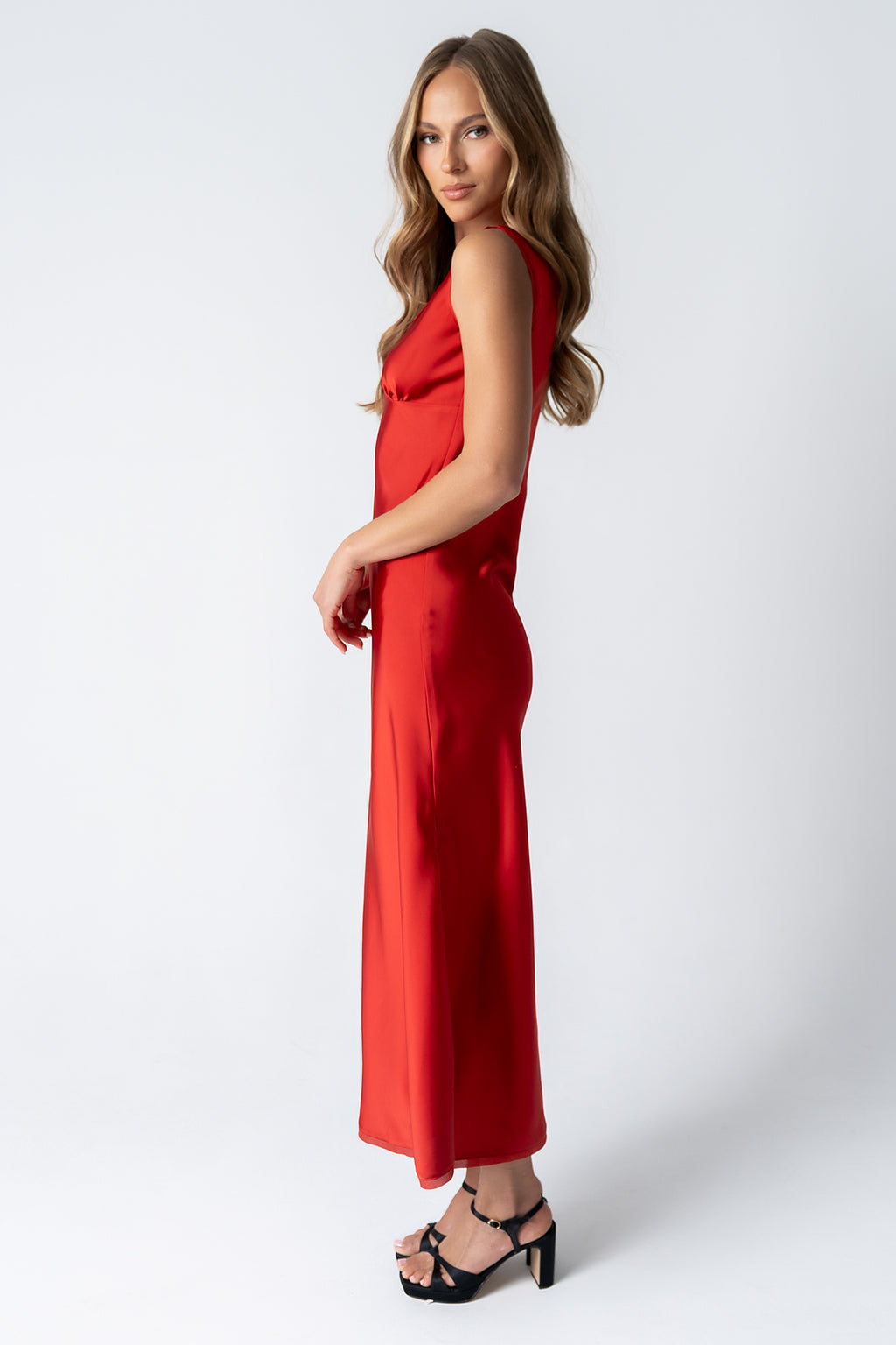 red maxi dress xs Women's Lily Sheath Sleeveless Lace Maxi Dress XS/S/M/L/XL/XXL/Customize Red/White MEAN BLVD Red / M