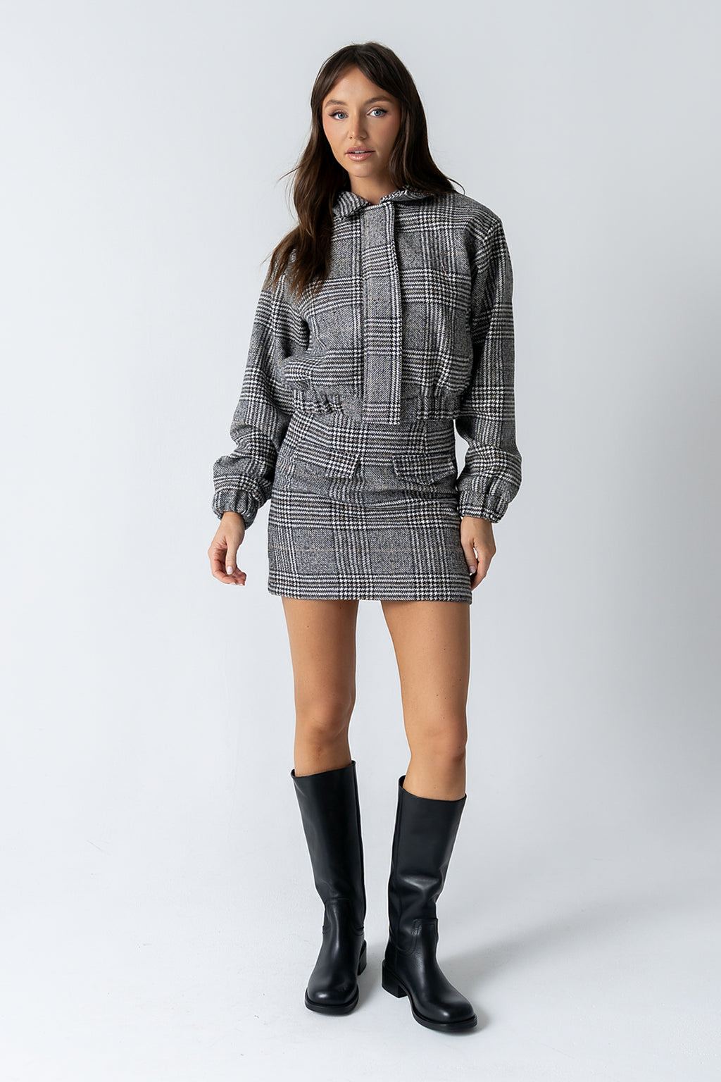 Finley Tweed Mini Skirt in Black