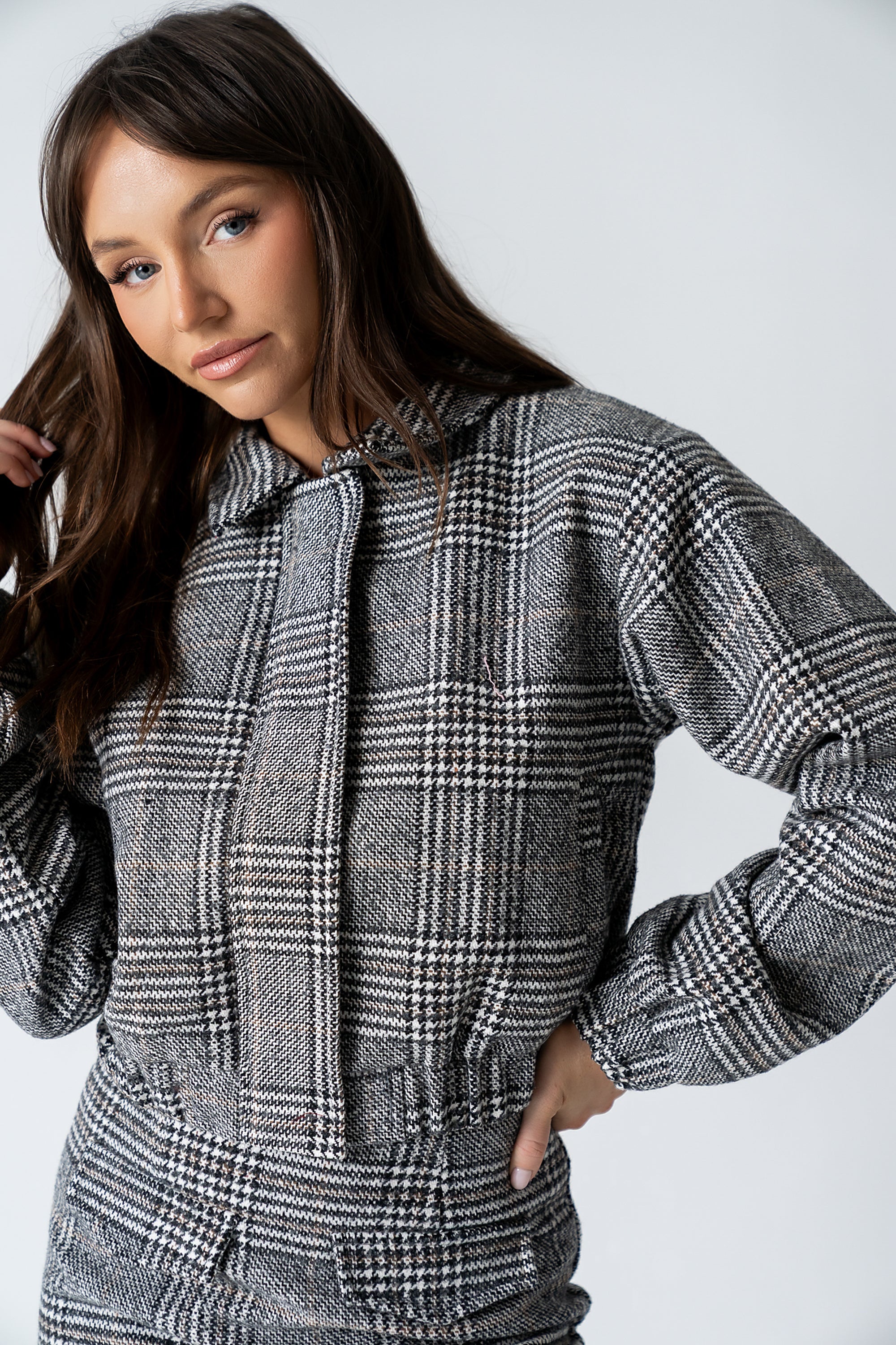 SUGAR　Tweed Blouson 2025 Finley Tweed Jacket in Black