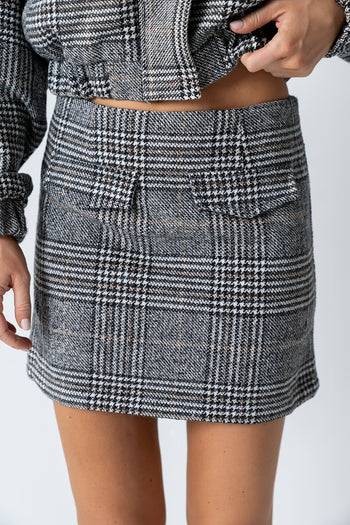 Finley Tweed Mini Skirt in Black
