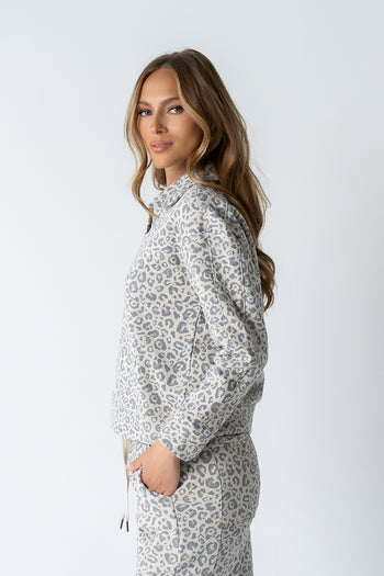 Patricia Collared Sweatshirt in Leopard - FINAL SALE
