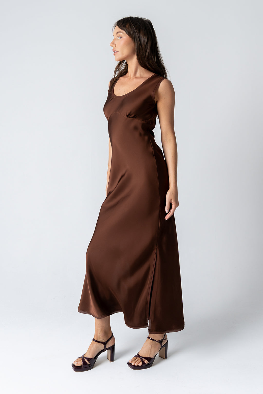 Kesley Maxi Dress in Brown