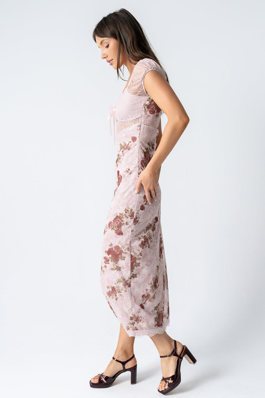 Nancie Floral Mesh Maxi Dress XL / Blush