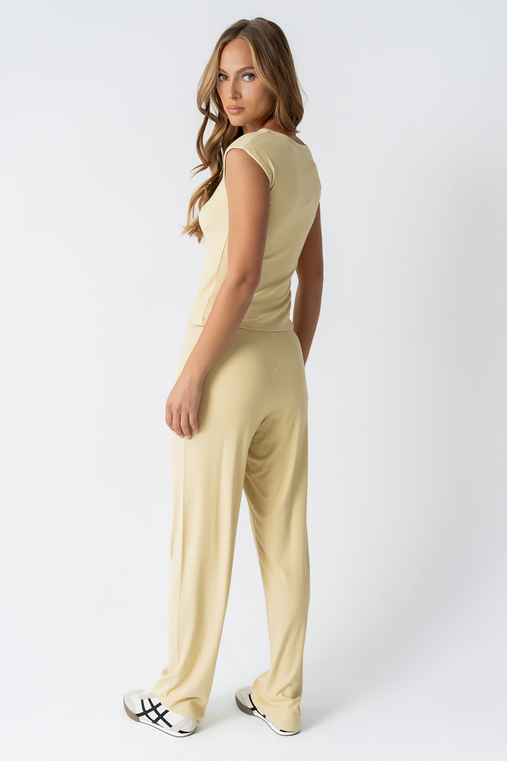 Jordanna Wide Leg Pants in Yellow