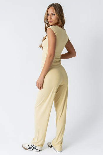 Jordanna Wide Leg Pants in Yellow