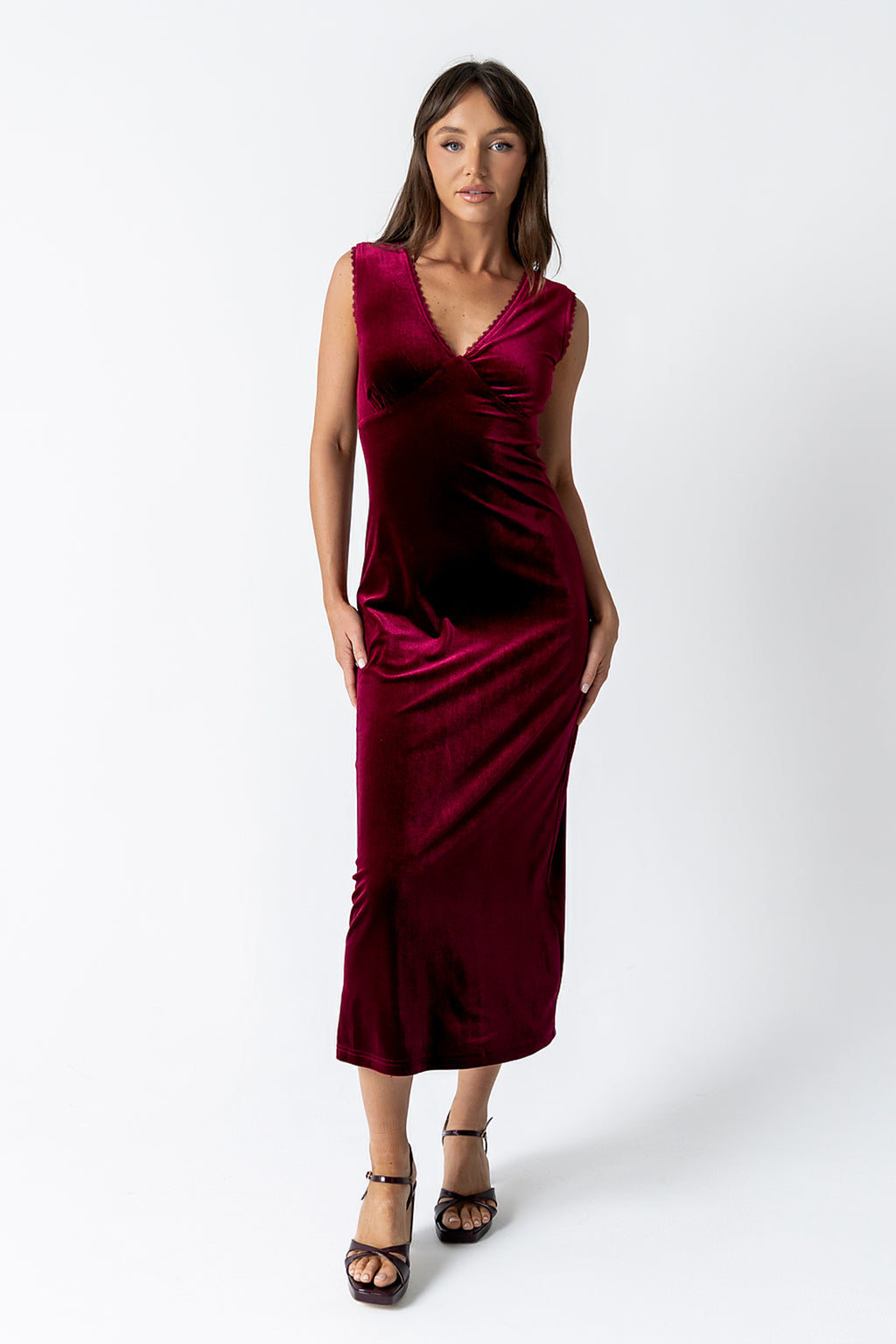 Kalani Velvet Maxi Dress in Burgundy - FINAL SALE Kalani Velvet Maxi Dress in Burgundy - FINAL SALE