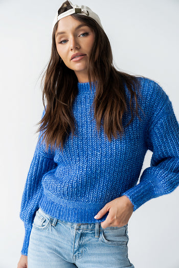 Noel Two Toned Sweater in Blue - FINAL SALE