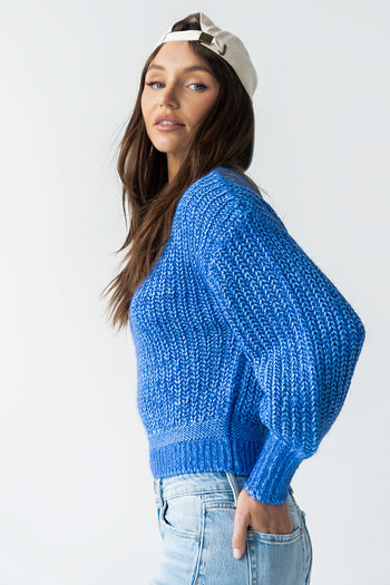 Noel Two Toned Sweater in Blue - FINAL SALE