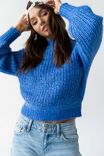 Noel Two Toned Sweater in Blue - FINAL SALE