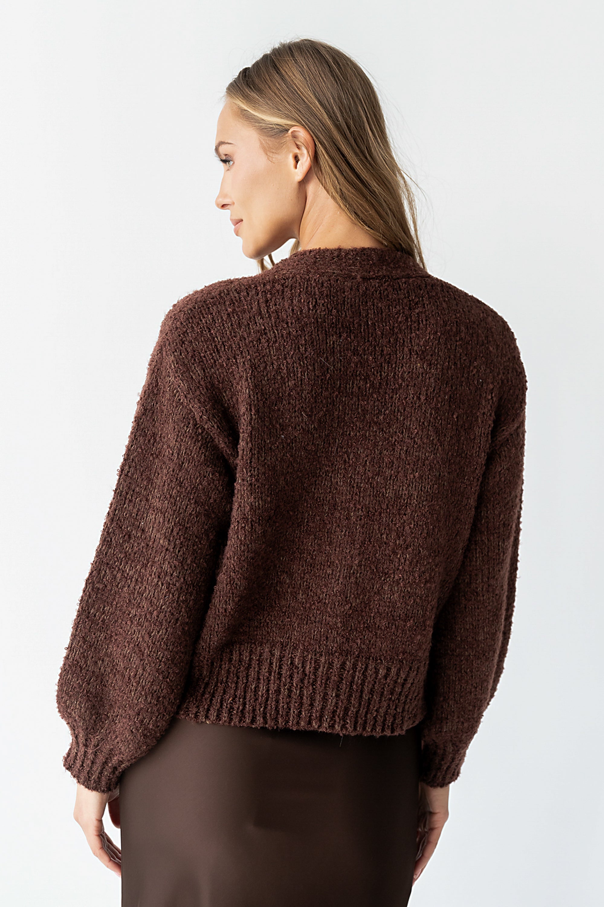 Markie Knit Cardigan in Brown
