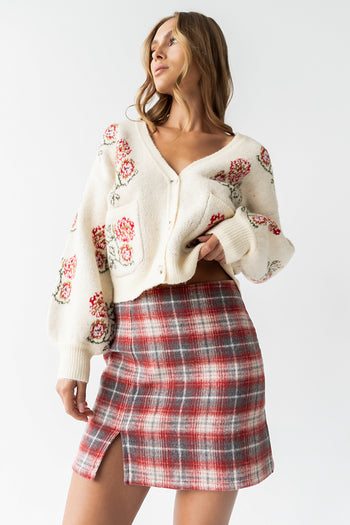 Callie Plaid Mini Skirt in Red - FINAL SALE