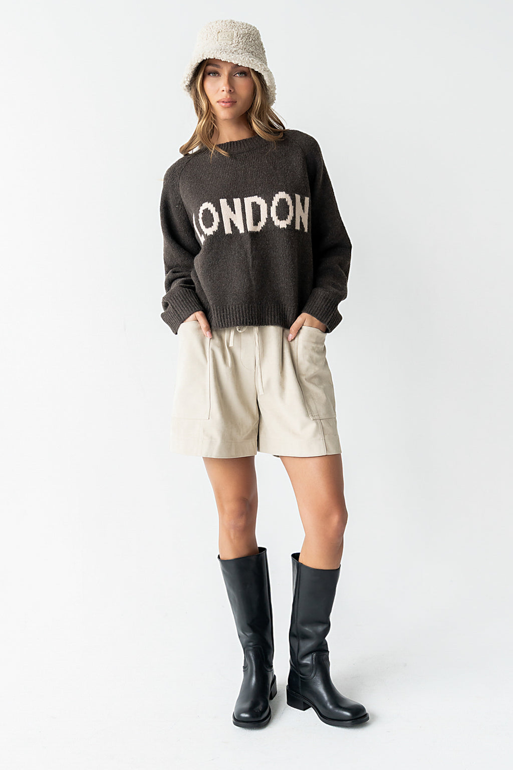 Suzie Graphic Sweater in Brown - FINAL SALE