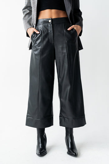 Ulani Vegan Leather Pants in Black - FINAL SALE