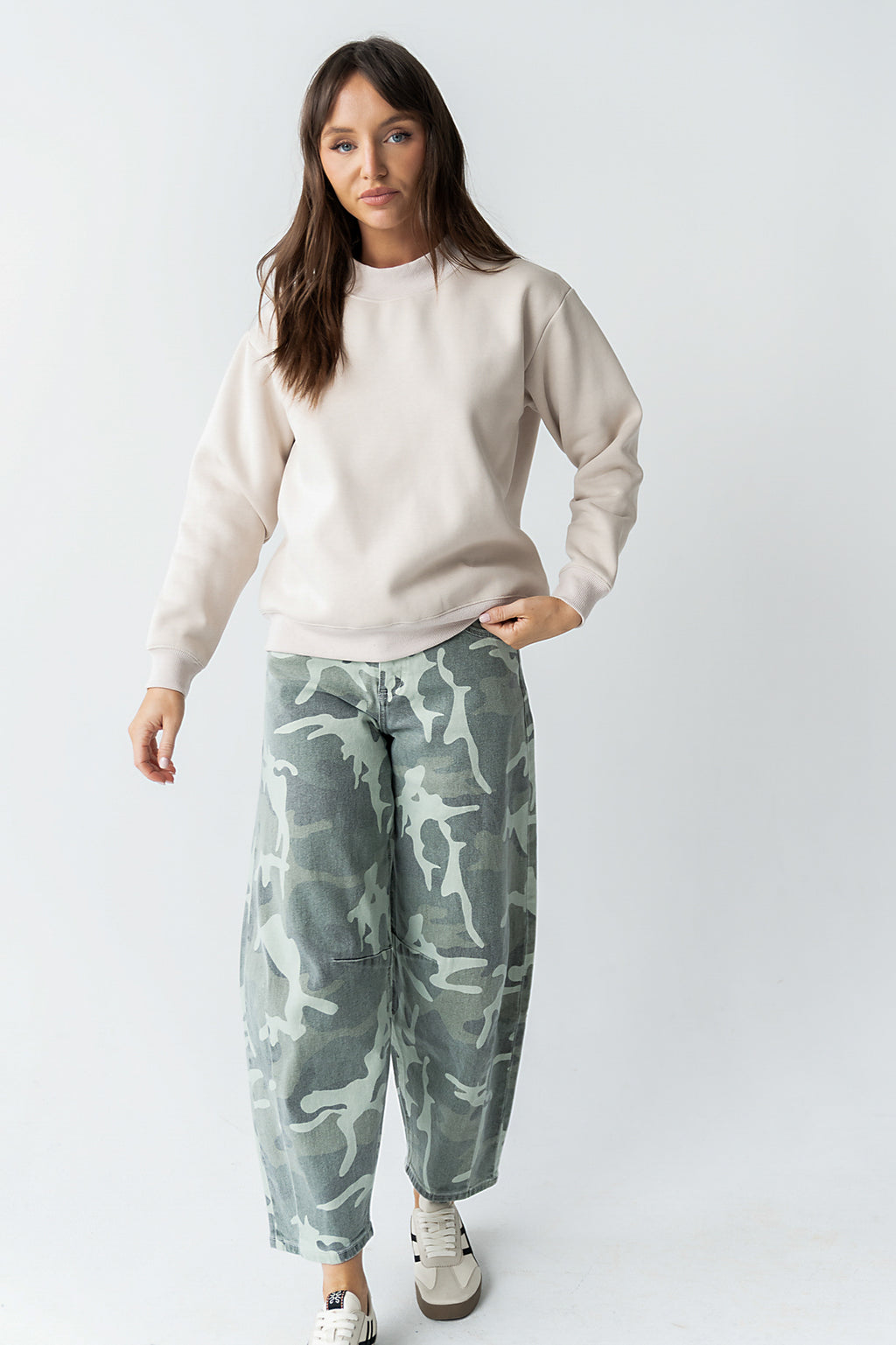 Marie Oversized Sweatshirt in Beige - FINAL SALE