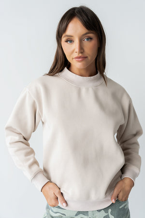 Marie Oversized Sweatshirt in Beige - FINAL SALE