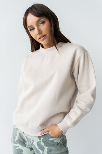 Marie Oversized Sweatshirt in Beige - FINAL SALE