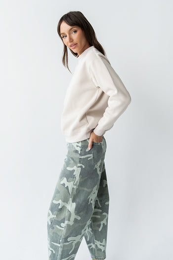Marie Oversized Sweatshirt in Beige - FINAL SALE