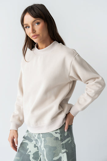 Marie Oversized Sweatshirt in Beige - FINAL SALE