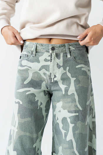 Maddison Camo Barrel Jeans - FINAL SALE