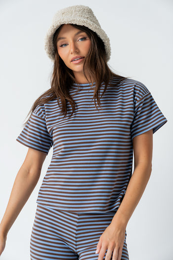 Jannet Striped Top in Blue