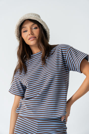 Jannet Striped Top in Blue