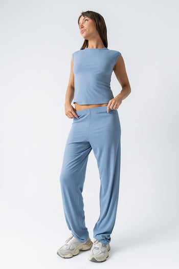 Jordanna Wide Leg Pants in Blue