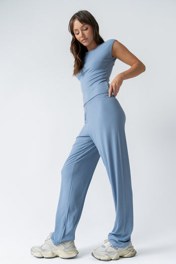 Jordanna Wide Leg Pants in Blue