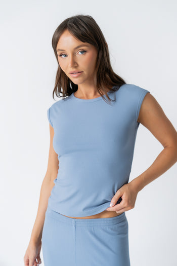 Jordanna Knit Top in Blue