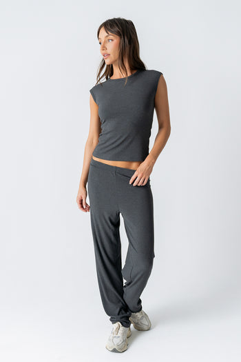 Jordanna Wide Leg Pants in Charcoal