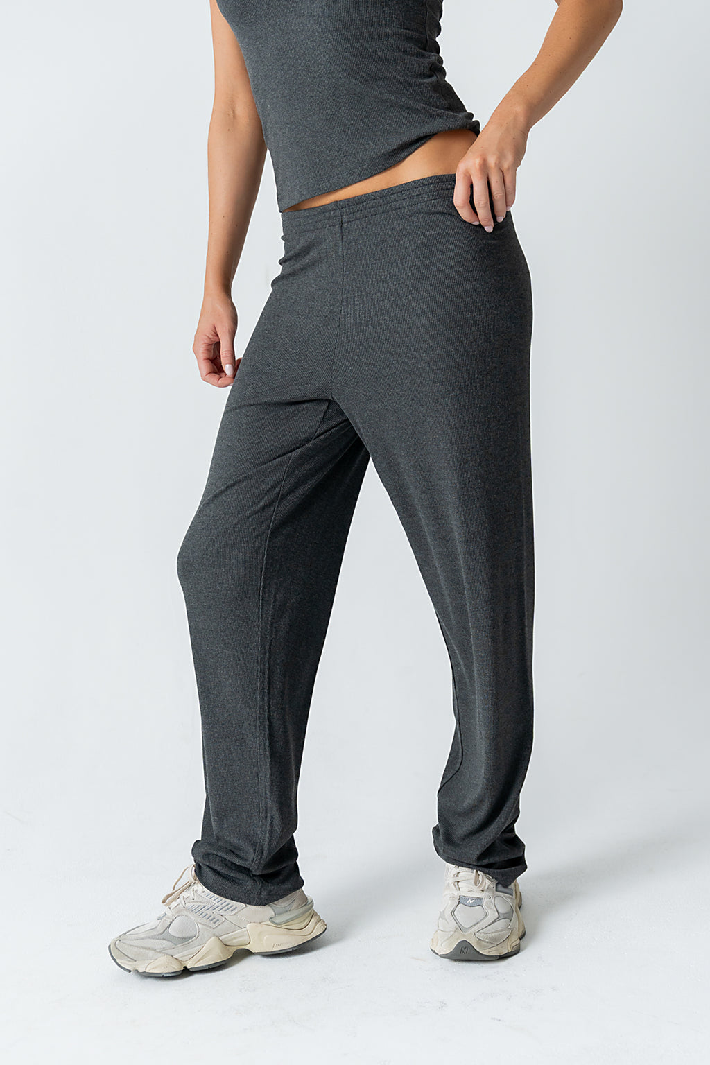 Jordanna Wide Leg Pants in Charcoal