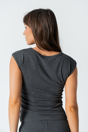 Jordanna Knit Top in Charcoal