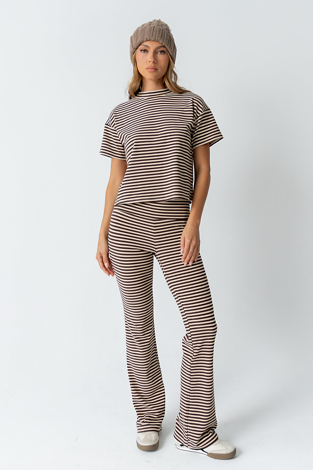 Jannet Striped Top in Brown