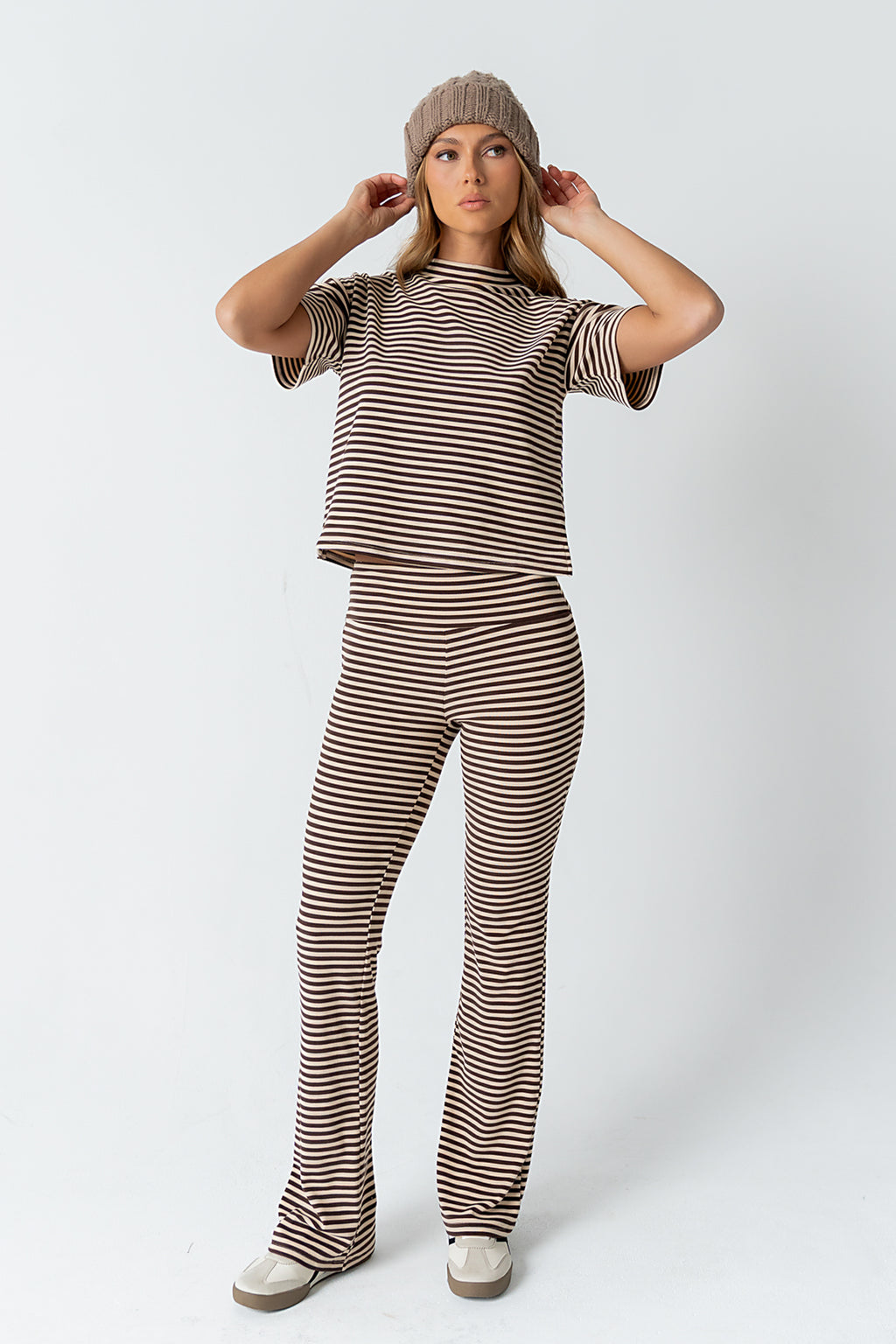 Jannet Striped Top in Brown