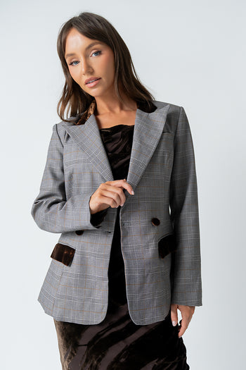 Nona Mixed Media Blazer