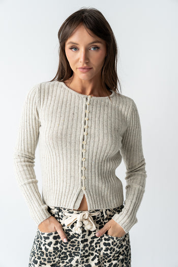 Hellen Knit Cardigan in Oatmeal