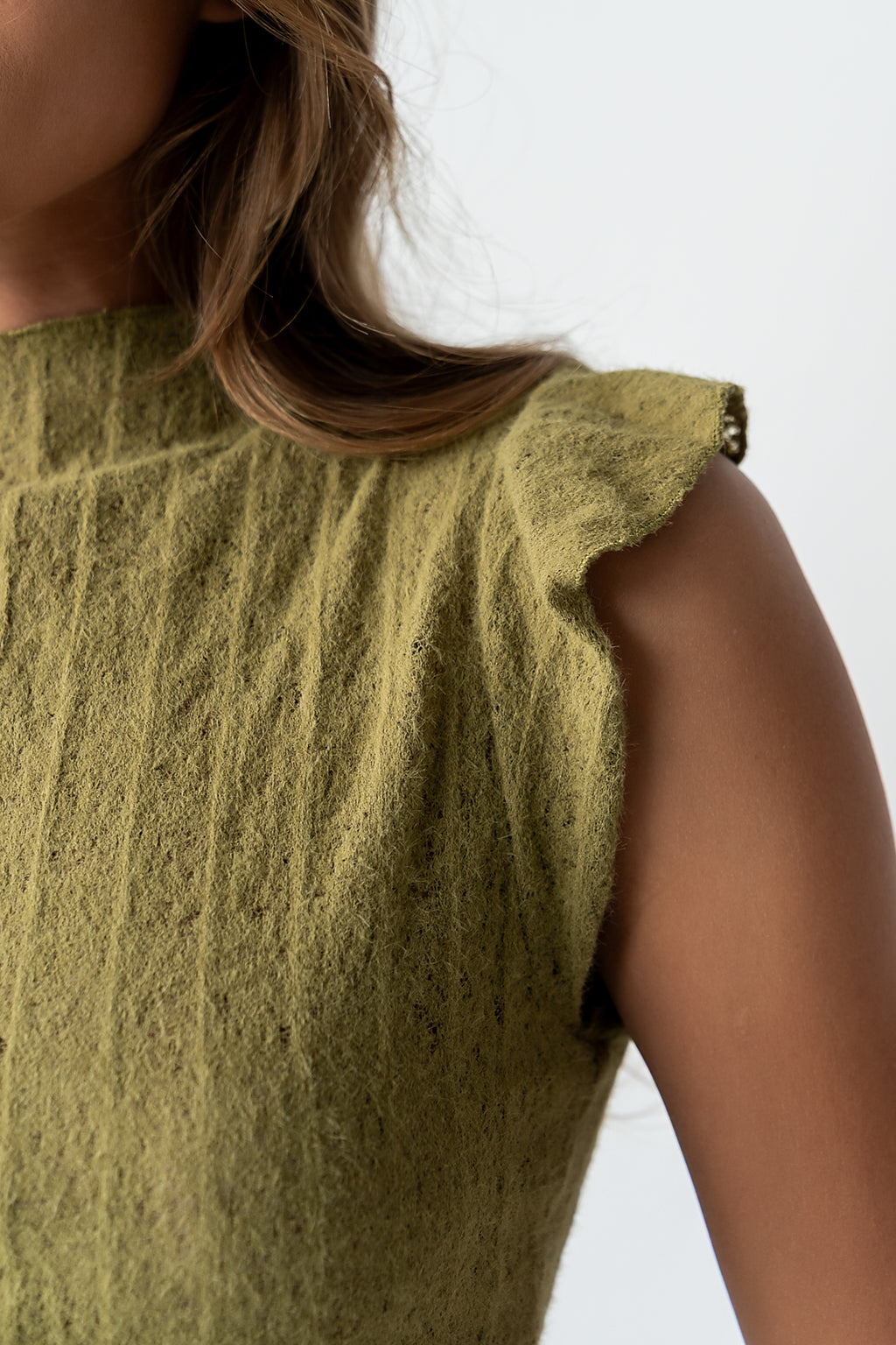 Lue Sheer Top in Olive - FINAL SALE