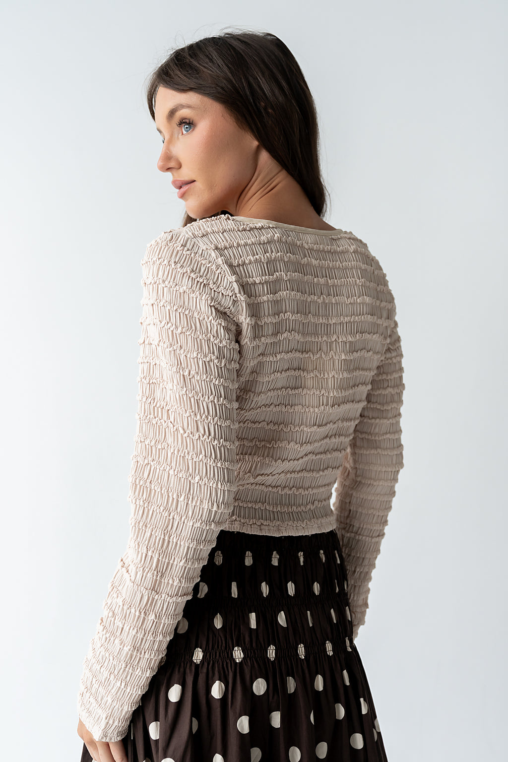 Jordy Textured Top in Natural - FINAL SALE