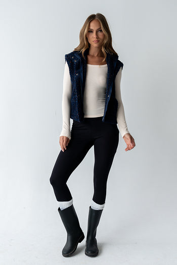 Audrey Ribbed Top in Ecru
