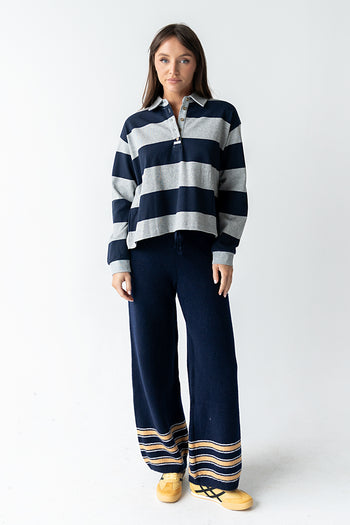 Kaysen Striped Top in Navy - FINAL SALE