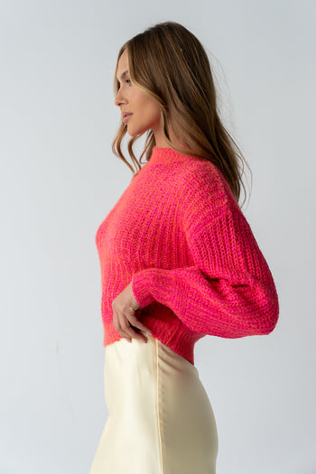 Noel Two Toned Sweater in Pink - FINAL SALE