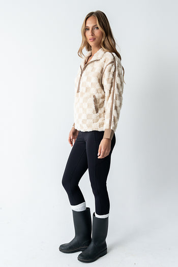 Sheri Checkered Half Zip - FINAL SALE