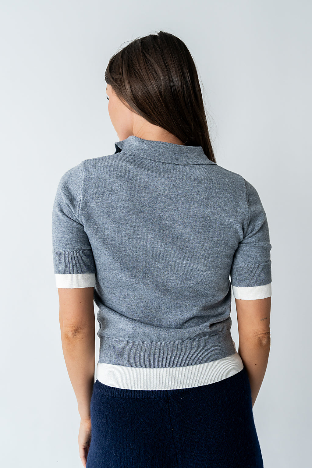 Delilah Contrast Sweater in Grey