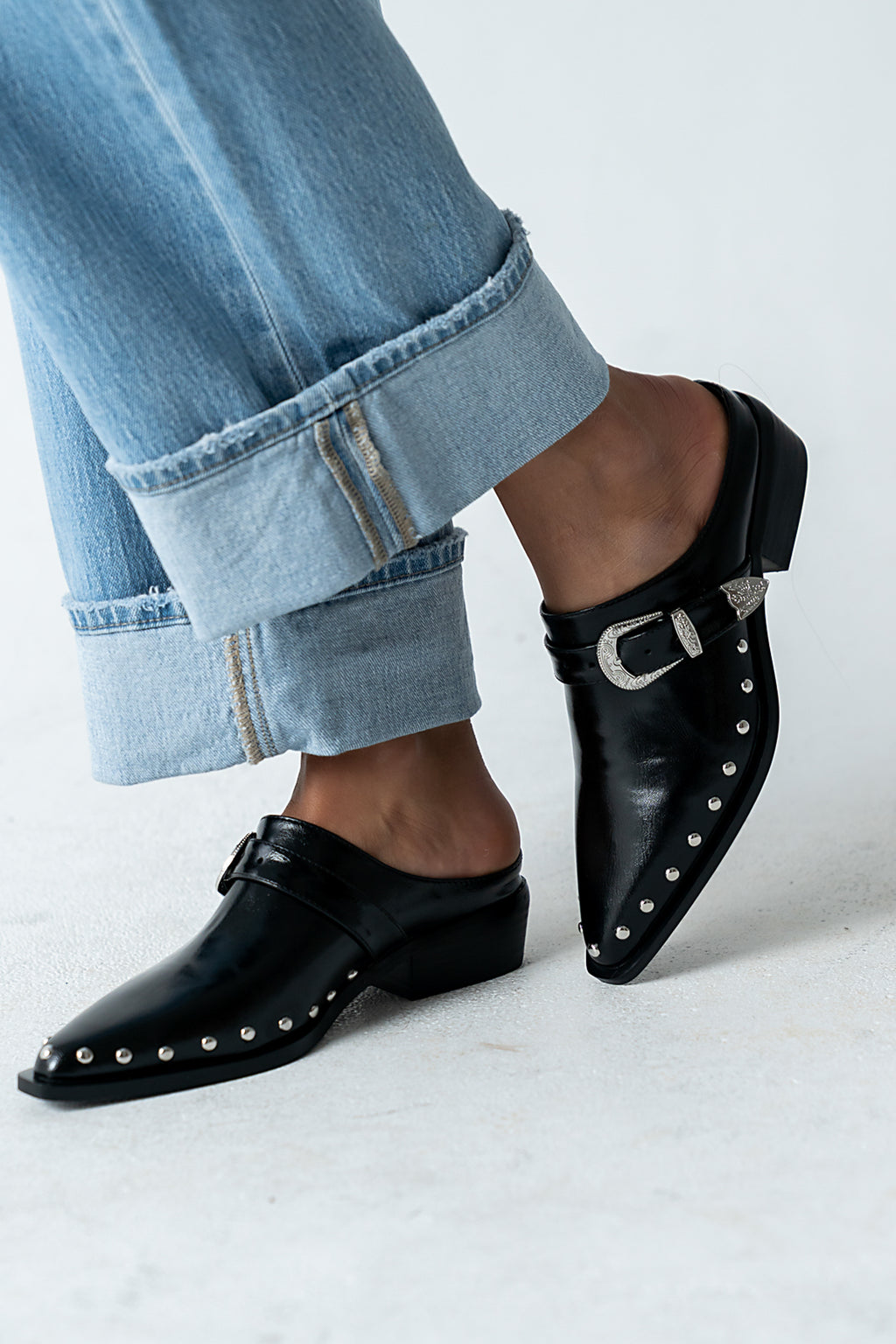 bhme Tessa Western Mule in Black Size 7 bhme Tessa Western Mule in Black Size 7