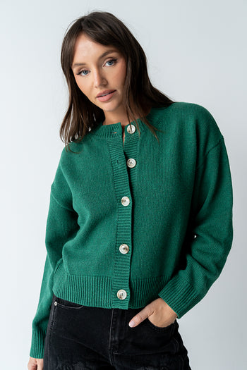 Kasen Knit Cardigan in Green